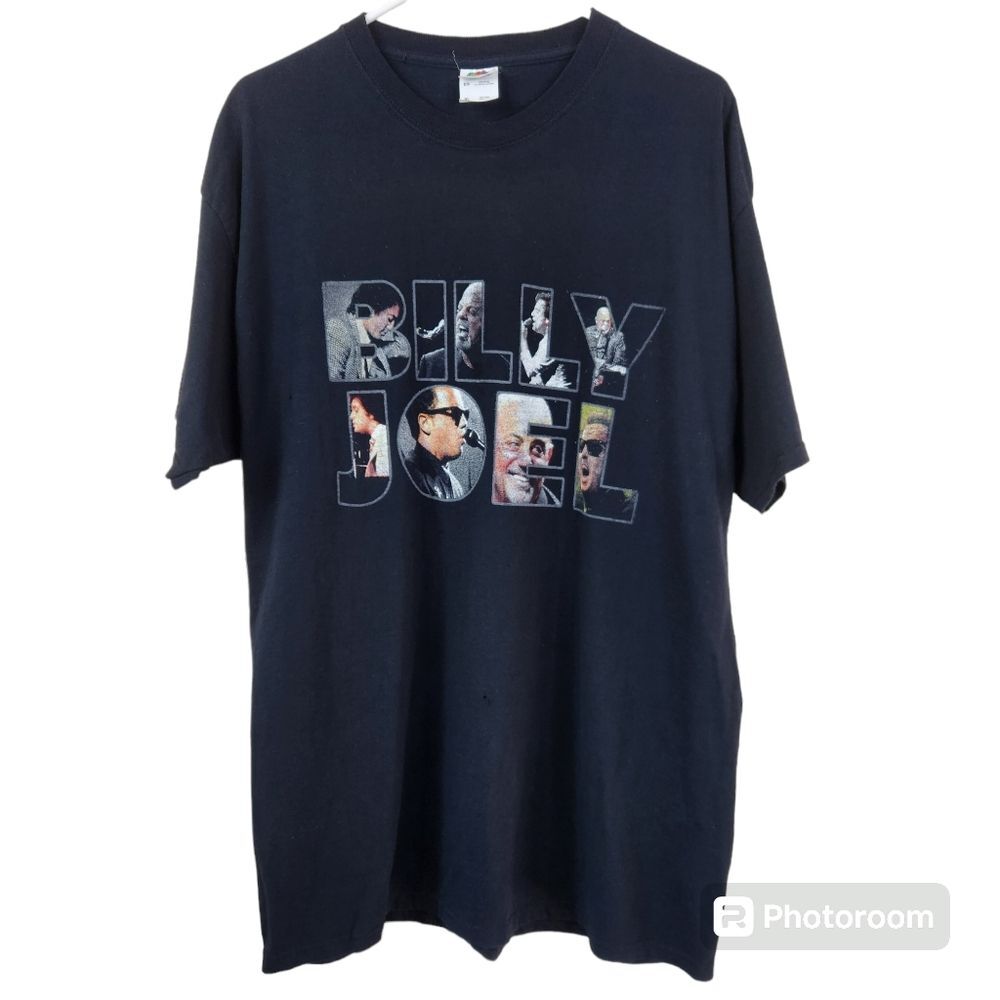 Billy Joel Tour Spellout Collage Double Sided Short Sleeve Tee XL